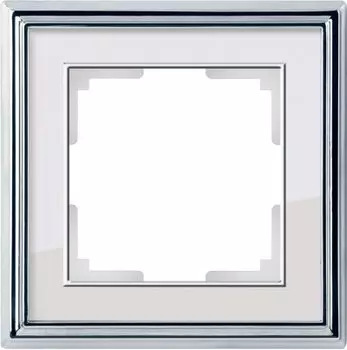 Рамка на 1 пост (хром/белый) WL17-Frame-01 Werkel