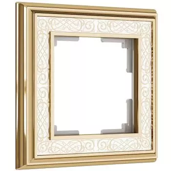 Рамка на 1 пост (золото/белый) Werkel W0011429