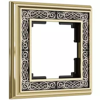 Рамка на 1 пост (золото/черный) Werkel W0011430
