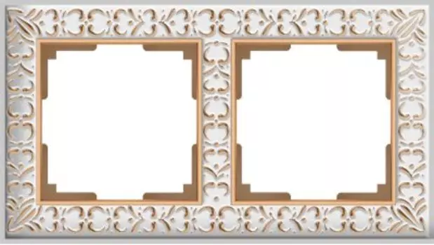 Рамка на 2 поста (белое золото) WL07-Frame-02 Werkel