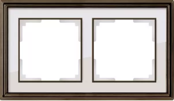 Рамка на 2 поста (бронза/белый) WL17-Frame-02 Werkel