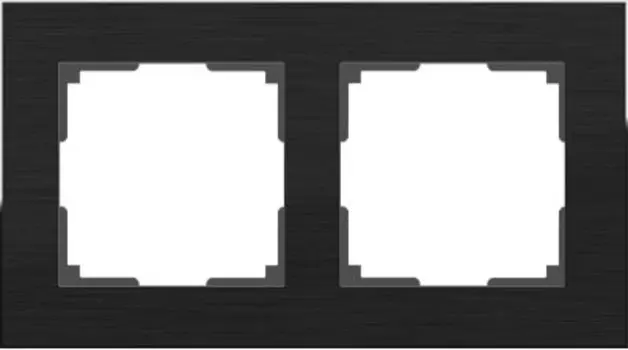 Рамка на 2 поста (черный алюминий) WL11-Frame-02 Werkel