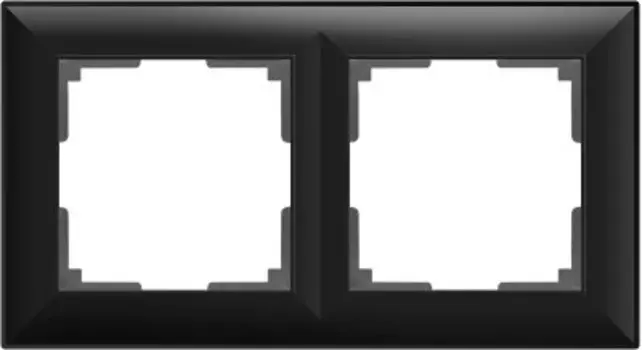 Рамка на 2 поста (черный матовый) WL14-Frame-02 Werkel
