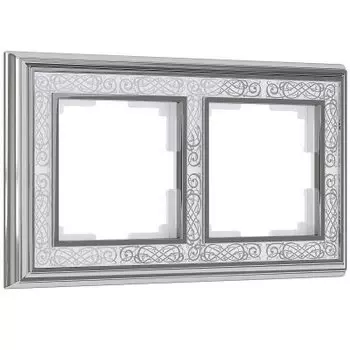 Рамка на 2 поста (хром/белый) W0021431 Werkel