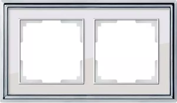 Рамка на 2 поста (хром/белый) WL17-Frame-02 Werkel