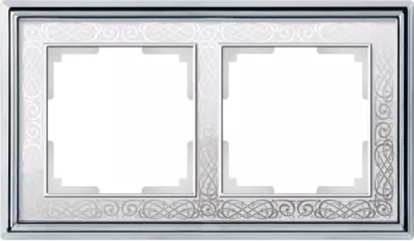 Рамка на 2 поста (хром/белый) WL77-Frame-02 Werkel