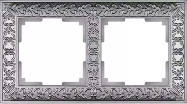 Рамка на 2 поста (матовый хром) WL07-Frame-02 Werkel