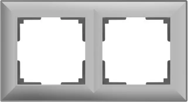 Рамка на 2 поста (серебряный) WL14-Frame-02 Werkel