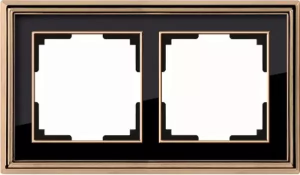 Рамка на 2 поста (золото/черный) WL17-Frame-02 Werkel