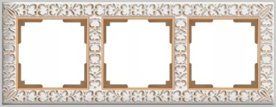 Рамка на 3 поста (белое золото) WL07-Frame-03 Werkel