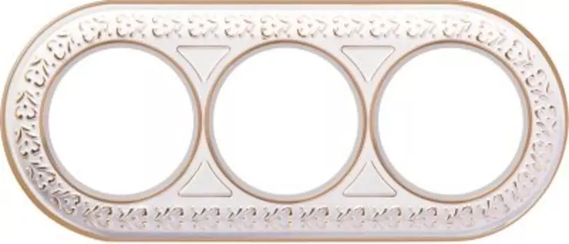 Рамка на 3 поста (белое золото) WL70-frame-03 Werkel