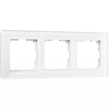 Рамка на 3 поста (белый,стекло) W0031101 Werkel