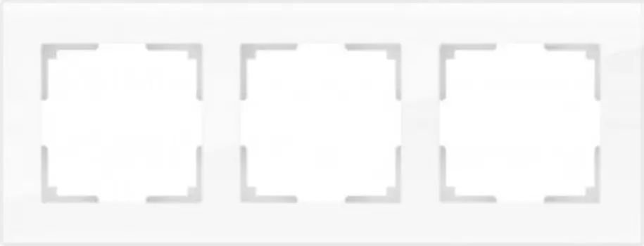 Рамка на 3 поста (белый, стекло) WL01-Frame-03 Werkel