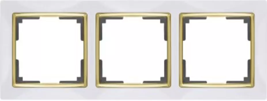 Рамка на 3 поста (белый/золото) WL03-Frame-03-white-GD Werkel