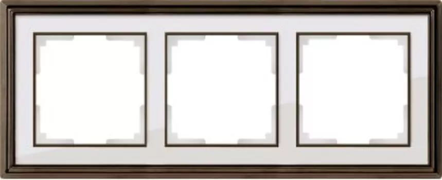 Рамка на 3 поста (бронза/белый) WL17-Frame-03 Werkel