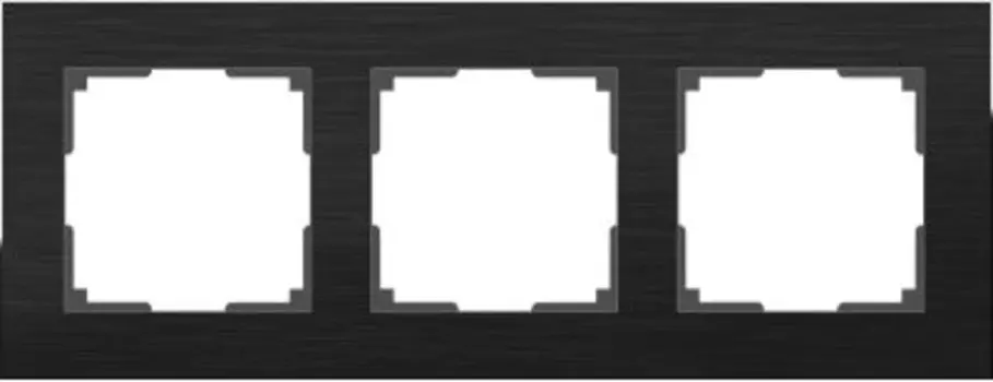 Рамка на 3 поста (черный алюминий) WL11-Frame-03 Werkel