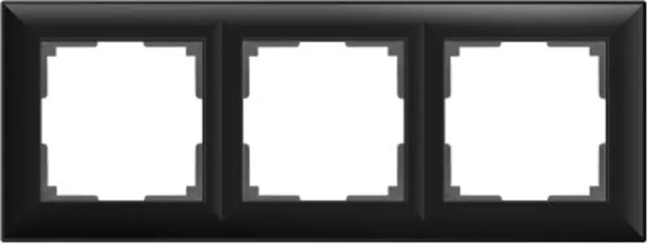 Рамка на 3 поста (черный матовый) WL14-Frame-03 Werkel