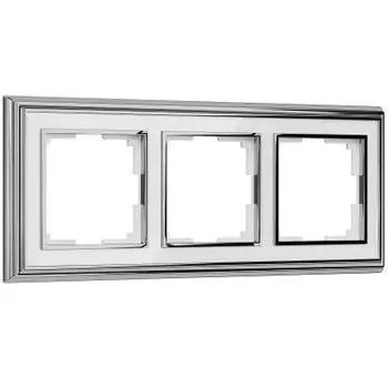 Рамка на 3 поста (хром/белый) W0031331 Werkel