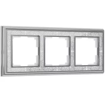 Рамка на 3 поста (хром/белый) Werkel W0031431