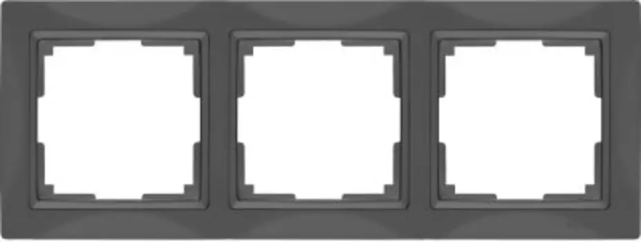 Рамка на 3 поста (серо-коричневый, basic) WL03-Frame-03 Werkel