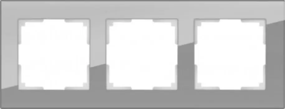 Рамка на 3 поста (серый, стекло) WL01-Frame-03 Werkel