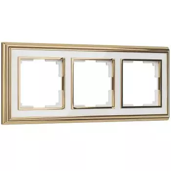Рамка на 3 поста (золото/белый) W0031329 Werkel