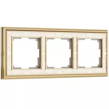 Рамка на 3 поста (золото/белый) Werkel W0031429