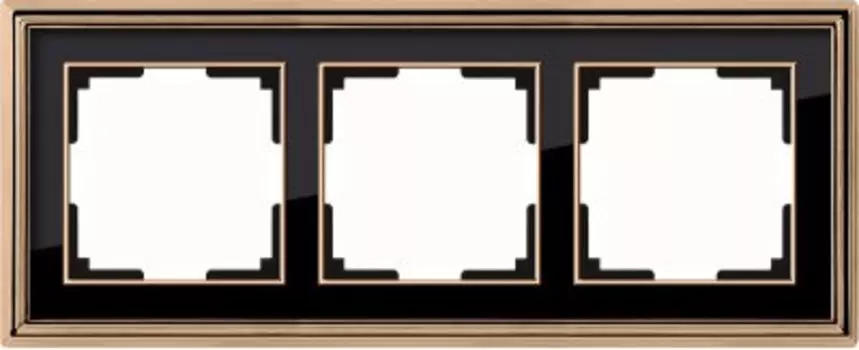 Рамка на 3 поста (золото/черный) WL17-Frame-03 Werkel