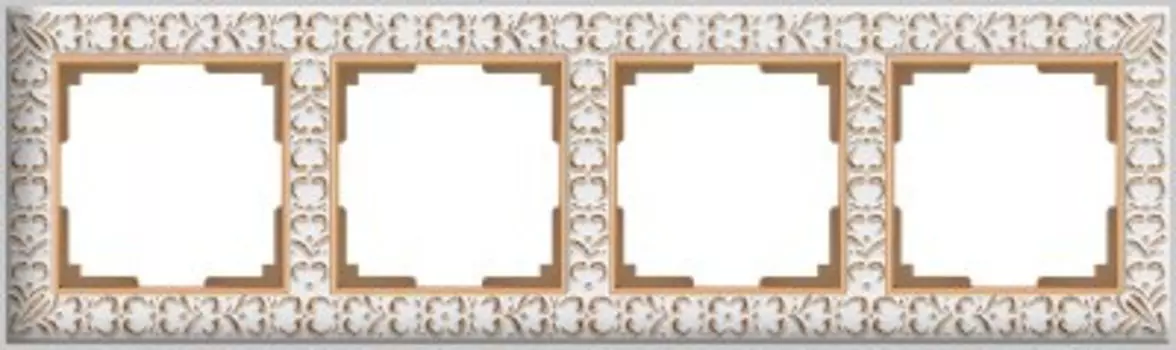 Рамка на 4 поста (белое золото) WL07-Frame-04 Werkel