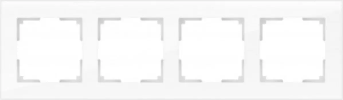 Рамка на 4 поста (белый, стекло) WL01-Frame-04 Werkel