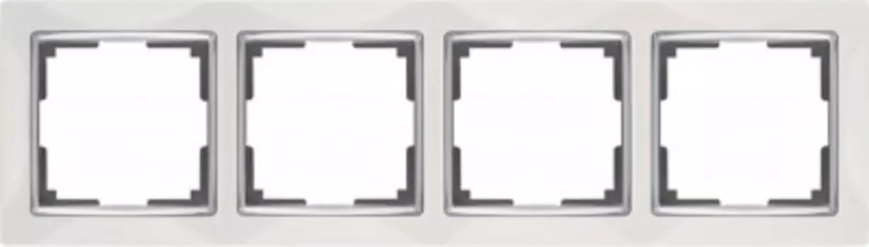 Рамка на 4 поста (белый) WL03-Frame-04-white Werkel