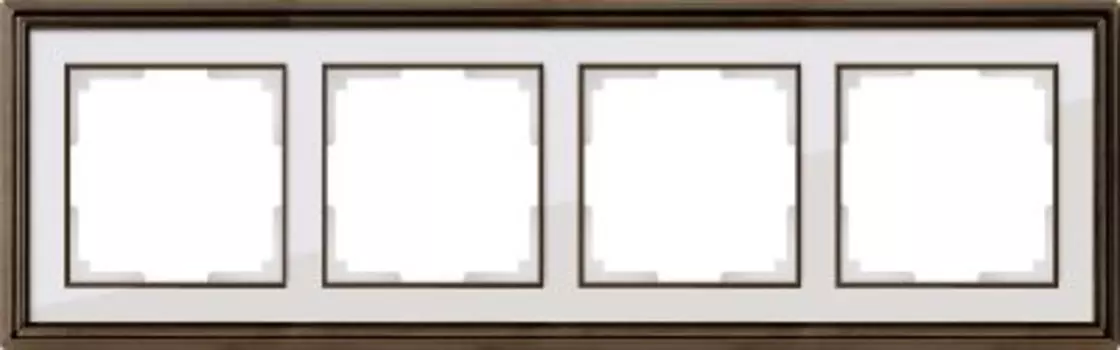 Рамка на 4 поста (бронза/белый) WL17-Frame-04 Werkel