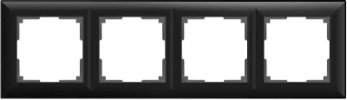 Рамка на 4 поста (черный матовый) WL14-Frame-04 Werkel