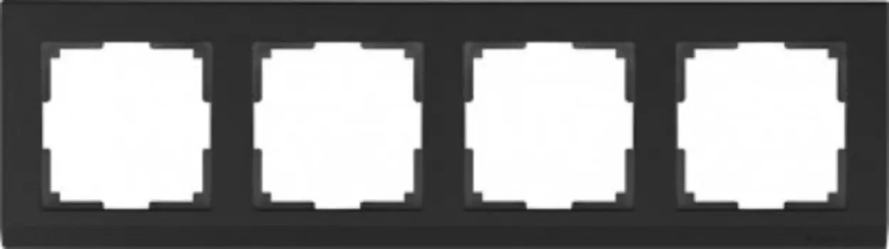 Рамка на 4 поста (черный) WL04-Frame-04-black Werkel