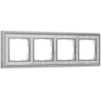 Рамка на 4 поста (хром/белый) Werkel W0041431