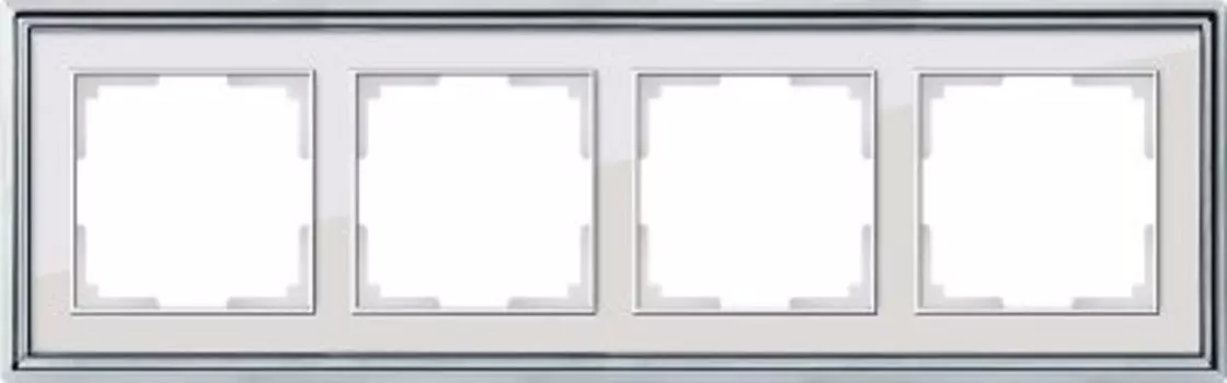 Рамка на 4 поста (хром/белый) WL17-Frame-04 Werkel