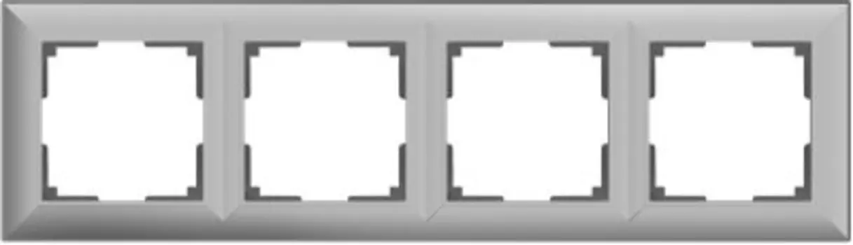 Рамка на 4 поста (серебряный) WL14-Frame-04 Werkel