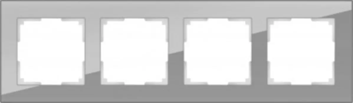 Рамка на 4 поста (серый, стекло) WL01-Frame-04 Werkel