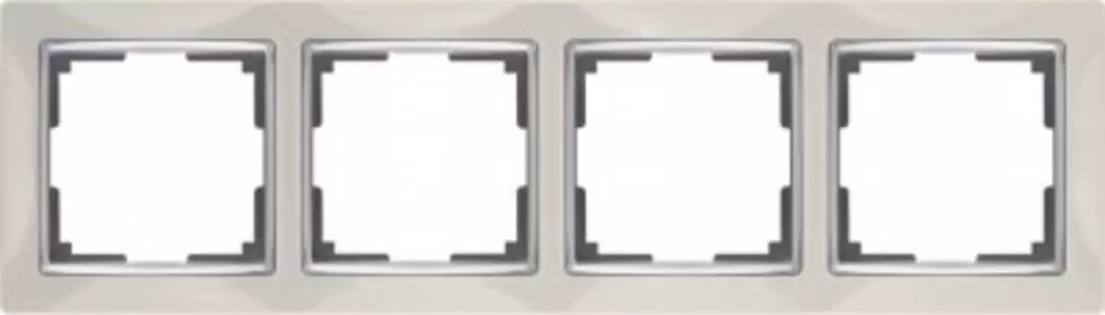 Рамка на 4 поста (слоновая кость) WL03-Frame-04-ivory Werkel