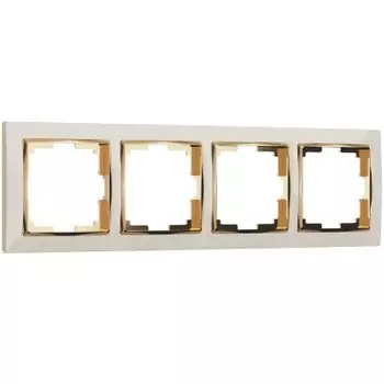 Рамка на 4 поста (слоновая кость/золото) Werkel W0041932
