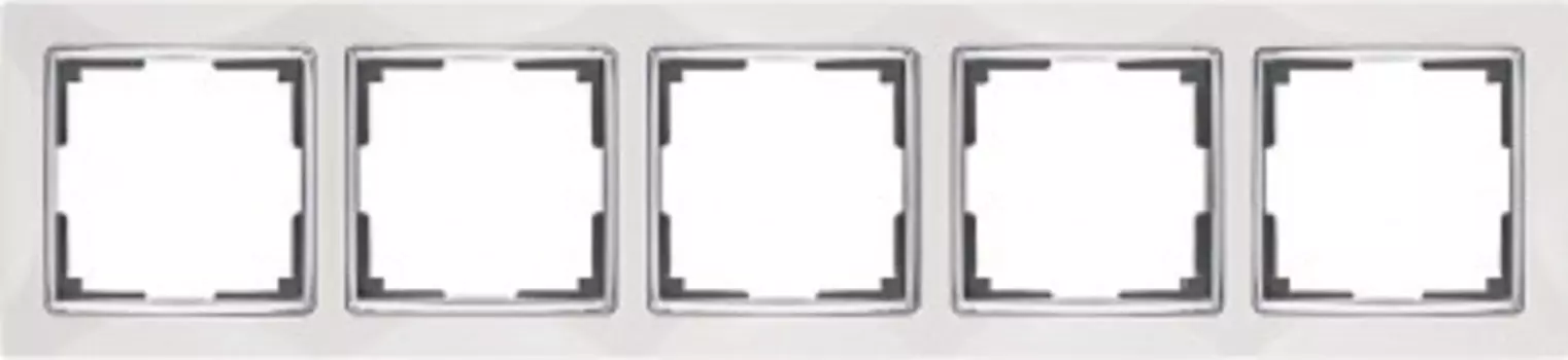 Рамка на 5 постов (белый) WL03-Frame-05-white Werkel