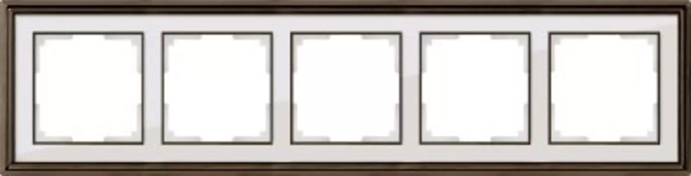 Рамка на 5 постов (бронза/белый) WL17-Frame-05 Werkel