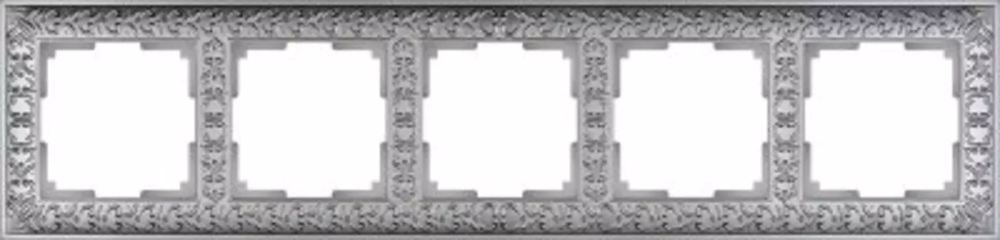 Рамка на 5 постов (матовый хром) WL07-Frame-05 Werkel