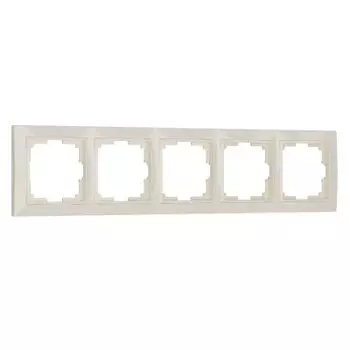 Рамка на 5 постов (слоновая кость, basic) W0052003 Werkel