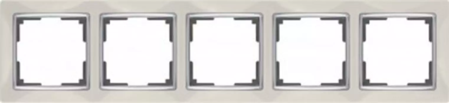 Рамка на 5 постов (слоновая кость) WL03-Frame-05-ivory Werkel