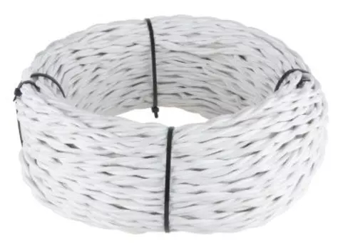 Ретро кабель витой 2х1,5 (белый) Werkel