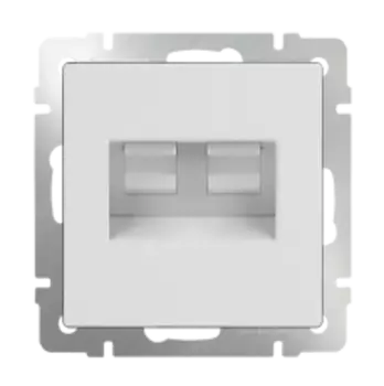 Розетка двойная Ethernet RJ-45 (белая) WL01-RJ45+RJ45 Werkel