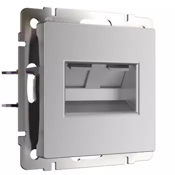 Розетка двойная Ethernet RJ-45 (серебряный) W1181106 Werkel