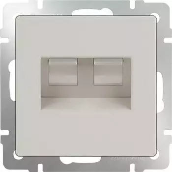 Розетка двойная Ethernet RJ-45 (слоновая кость) WL03-RJ45+RJ45 -ivory Werkel