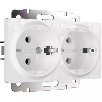 Розетка двойная с заземлением (белый) W1272001 Werkel